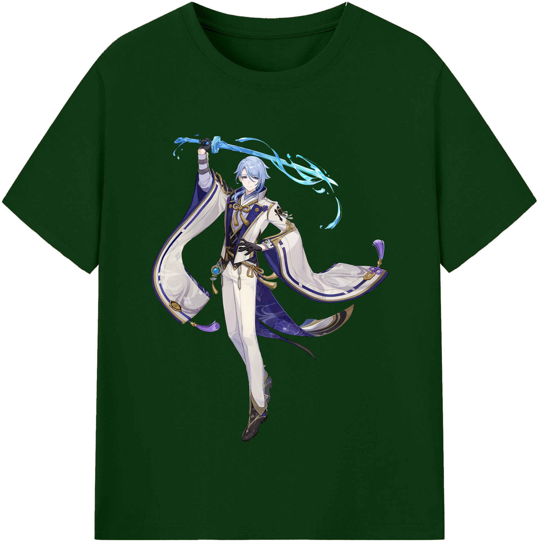 げんし神 神里綾人 かみさとあやと genshin Kamisato Ayato 綿100％半袖Tシャツ（フロントプリント）